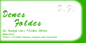 denes foldes business card