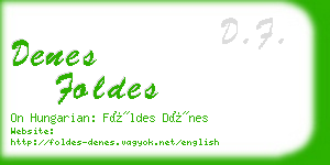 denes foldes business card